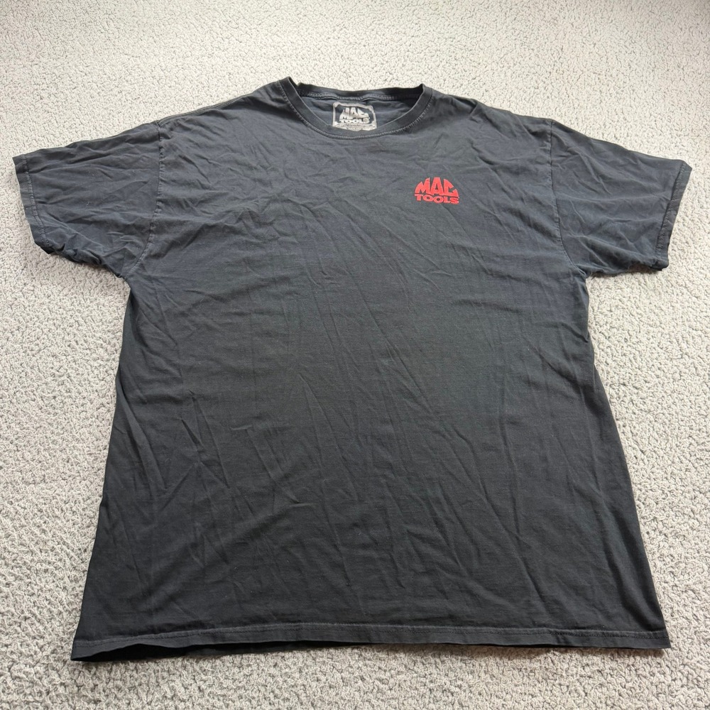 Mac Tools Mens XL Black Missing In Action 10mm Socket Graphic T-Shirt Mechanic
